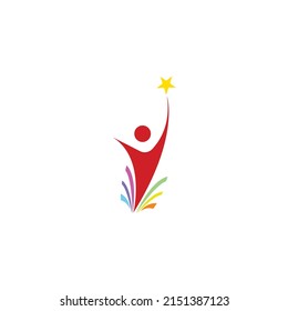 Happy Star logo design vector