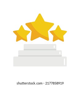 Happy star reputation icon. Flat illustration of happy star reputation vector icon isolated on white background