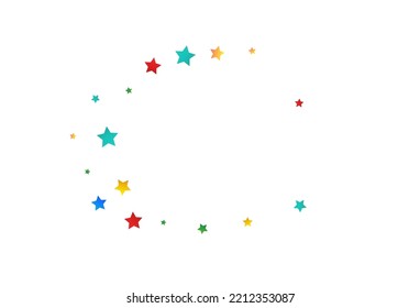 Happy Starfall Celebrate Vector White Background. Festival Confetti Illustration. Flying Stars Invitation. Falling Dust Decoration Wallpaper.