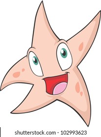 Happy Starfish Cartoon