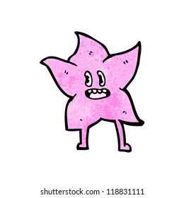 caricatura de pez estrella feliz