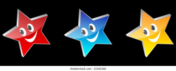 happy stars buttons