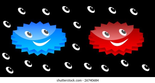 happy stars buttons