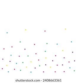 Happy Stars Independence Vector White Background. Effect Starfall Backdrop. Festive Rain Pattern. Falling Splash Invitation Design.