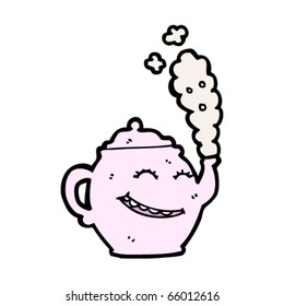 happy steaming teapot cartoon
