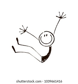 Happy Stick Figure 2vector Illustration Stock Vector (Royalty Free ...