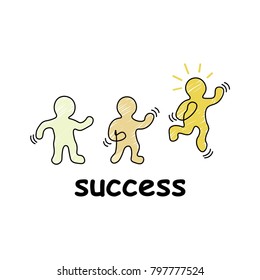 Happy stick figure.Vector