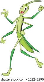 Happy Stick Insect Cartoon