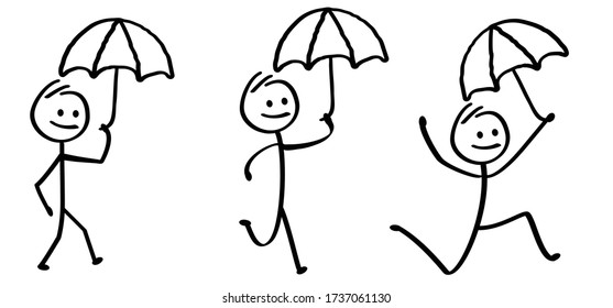 1,537 Stick Man With Umbrella Images, Stock Photos & Vectors | Shutterstock