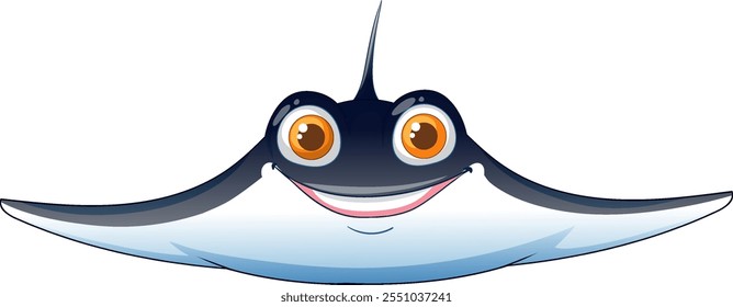 Happy stingray with big eyes and a smile