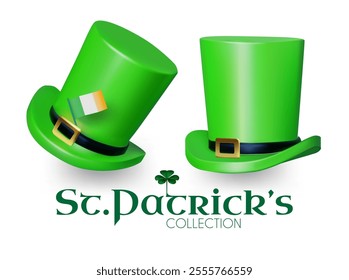 Happy St.Patrick s Day set with leprechaun hat. Luck and success