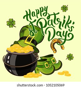 Happy St.Patrick 's Day. Vector. Letter.