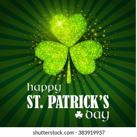 Happy St.Patrick's Day Background. Irish Poster Template. Shamrock Element. Vector illustration