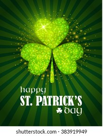 Happy St.Patrick's Day Background. Irish Poster Template. Shamrock Element. Vector illustration