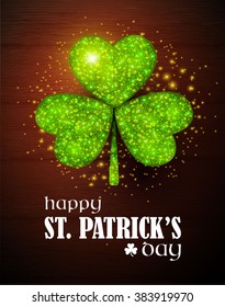 Happy St.Patrick's Day Background. Irish Poster Template. Shamrock Element. Vector illustration