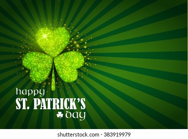 Happy St.Patrick's Day Background. Irish Poster Template. Shamrock Element. Vector illustration