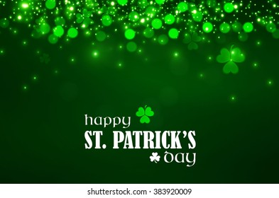 Happy St.Patrick's Day Background. Irish Poster Template. Shamrock Element. Vector illustration