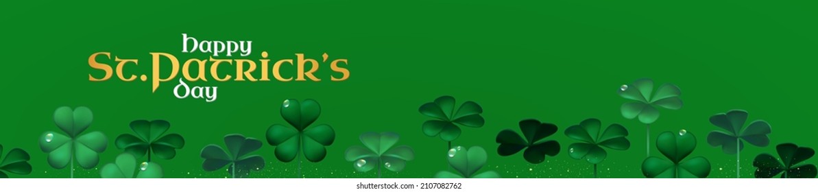 Happy St.Patrick's Day background with shamrock clower leaf. Luck and suxess