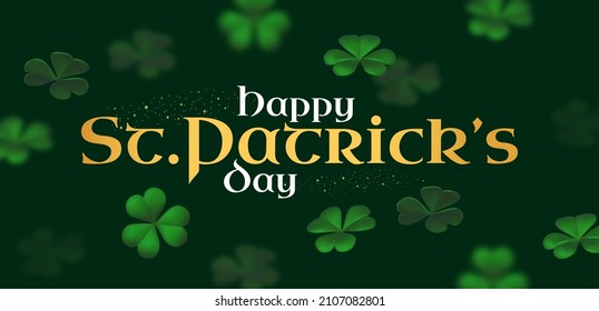 Happy St.Patrick's Day background with shamrock clower leaf. Luck and suxess