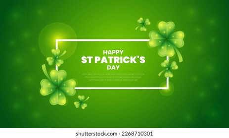 Happy St.Patrick's Day background with shamrock clover leaf. saint patrick's day festival background. Clover shamrock leaf seamless border vector template for Saint Patrick's Day event celebration