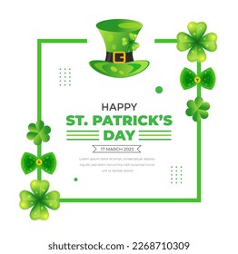 Happy St.Patrick's Day background with shamrock clover leaf. saint patrick's day festival background. Clover shamrock leaf seamless border vector template for Saint Patrick's Day event celebration