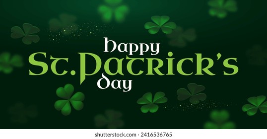 Happy St.Patrick's Day background with shamrock clover leaf. Luck and success