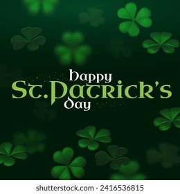 Happy St.Patrick's Day background with shamrock clover leaf. Luck and success