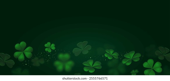 Happy St.Patrick's Day background with shamrock clover leaf. Luck and success