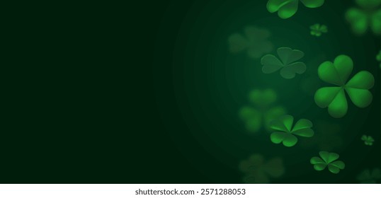 Happy St.Patrick's Day background with shamrock clover leaf. Luck and success