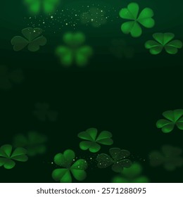 Happy St.Patrick's Day background with shamrock clover leaf. Luck and success