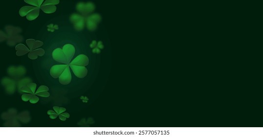 Happy St.Patrick's Day background with shamrock clover leaf. Luck and success