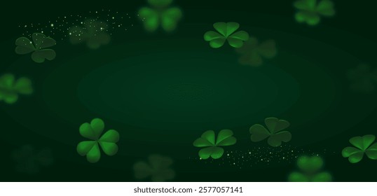 Happy St.Patrick's Day background with shamrock clover leaf. Luck and success