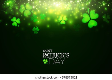 Happy St. Patrick's Day Hintergrund. Shamrock Space schlängelt. Vektorgrafik