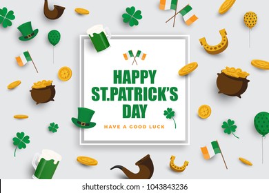 Happy St.Patrick's Day Background. Vector illustration