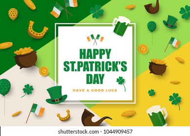 Happy St.Patrick's Day Background. Vector illustration