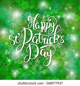 Happy ST.Patrick's Day - greeting card with lettering