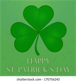 Happy St.Patrick`s Day. Illustration with cloverleaf