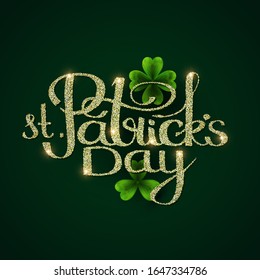 Happy St.Patrick's Day label with lettering.