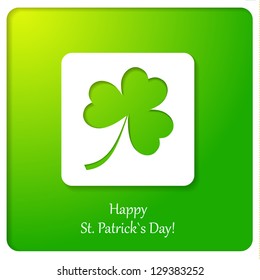 Happy St.Patrick`s Day paper greeting card. Vector illustration.