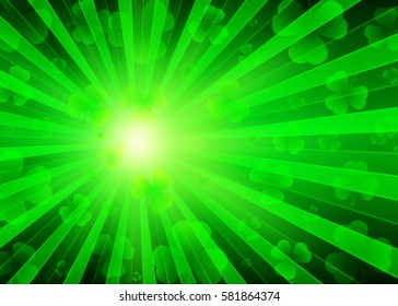 Happy St.Patrick's Day with Shamrock shining background. Vector illustration