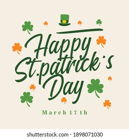 Happy st.patrick's day typography design