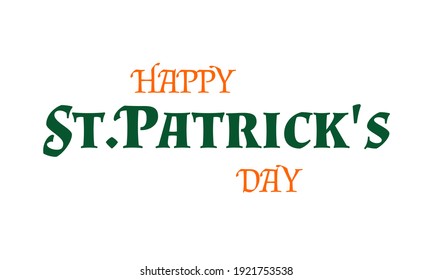 happy st.patrick's day, vector greetings isolated on white background