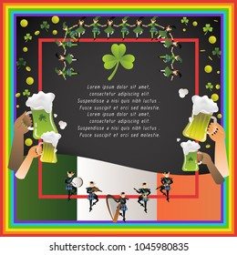 happy St.Patrick's day,Leprechaun character and elements for decoration,presentation ,commercial poster or greeting card