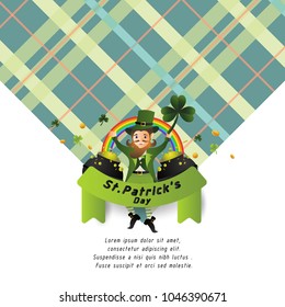 happy St.Patrick's day,Leprechaun character and elements for decoration,presentation ,commercial poster or greeting card,cute cartoon vector illustration,space for text