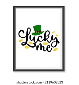 Happy St.Patric's Day typography on white background vector. Happy Saint Patrick's Day Vector illustration for T-Shirts, Mugs, Bags, Poster Cards, and much more.