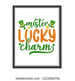 Happy St.Patric's Day typography on white background vector. Happy Saint Patrick's Day Vector illustration for T-Shirts, Mugs, Bags, Poster Cards, and much more.
