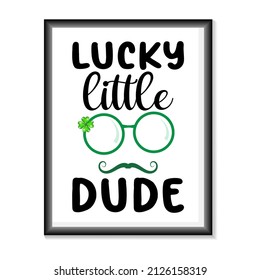 Happy St.Patric's Day typography on white background vector. Happy Saint Patrick's Day Vector illustration for T-Shirts, Mugs, Bags, Poster Cards, and much more.