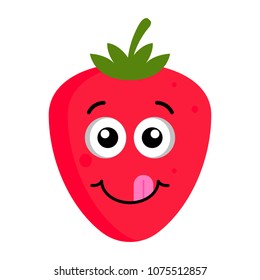 Happy strawberry emoticon