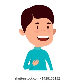 happy student boy comic character