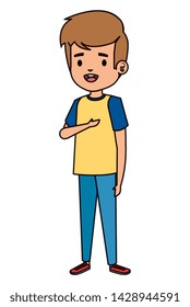 happy student boy comic character